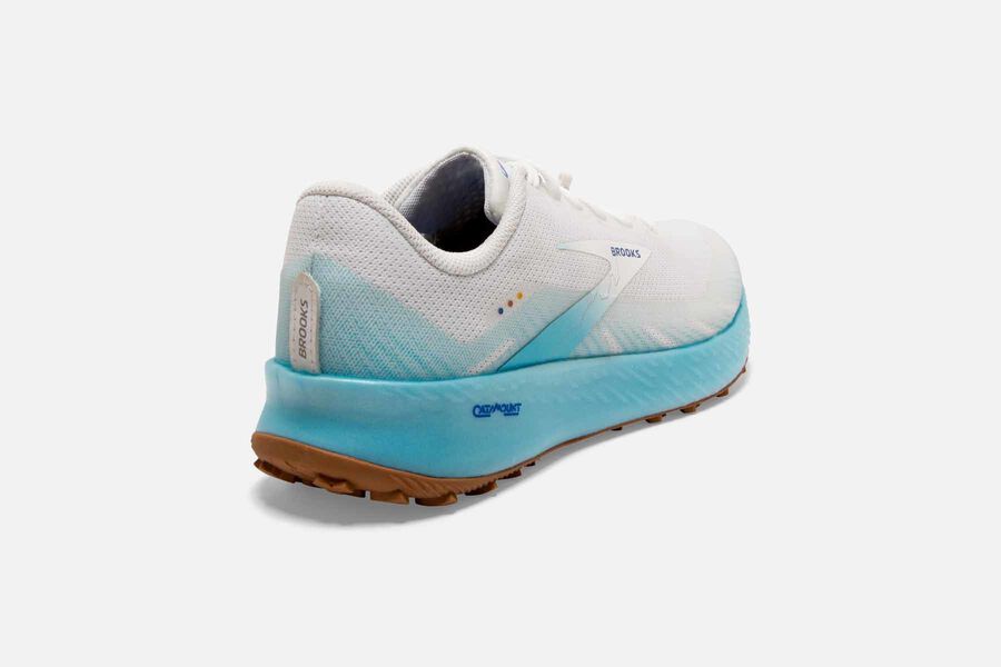 Brooks Israel Catamount Trail Running Shoes Womens - White/Blue - NKJ-814059